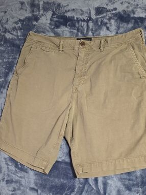 American Eagle Outfitters Men's Tan Flat-Front Shorts Size 36